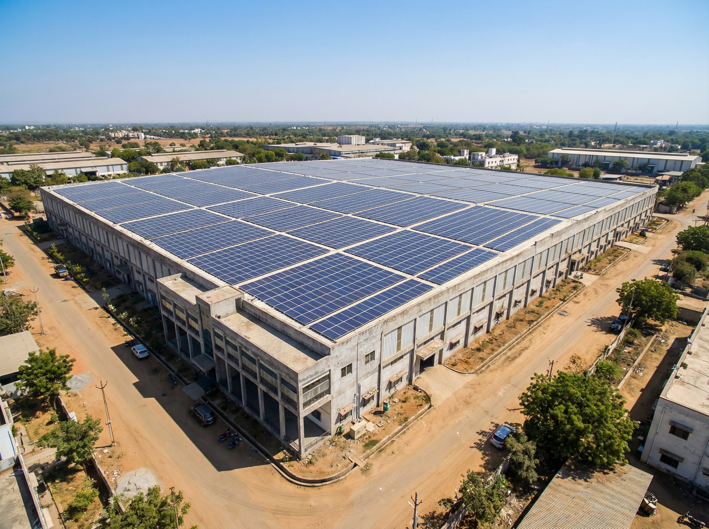 Commercial rooftop solar installation