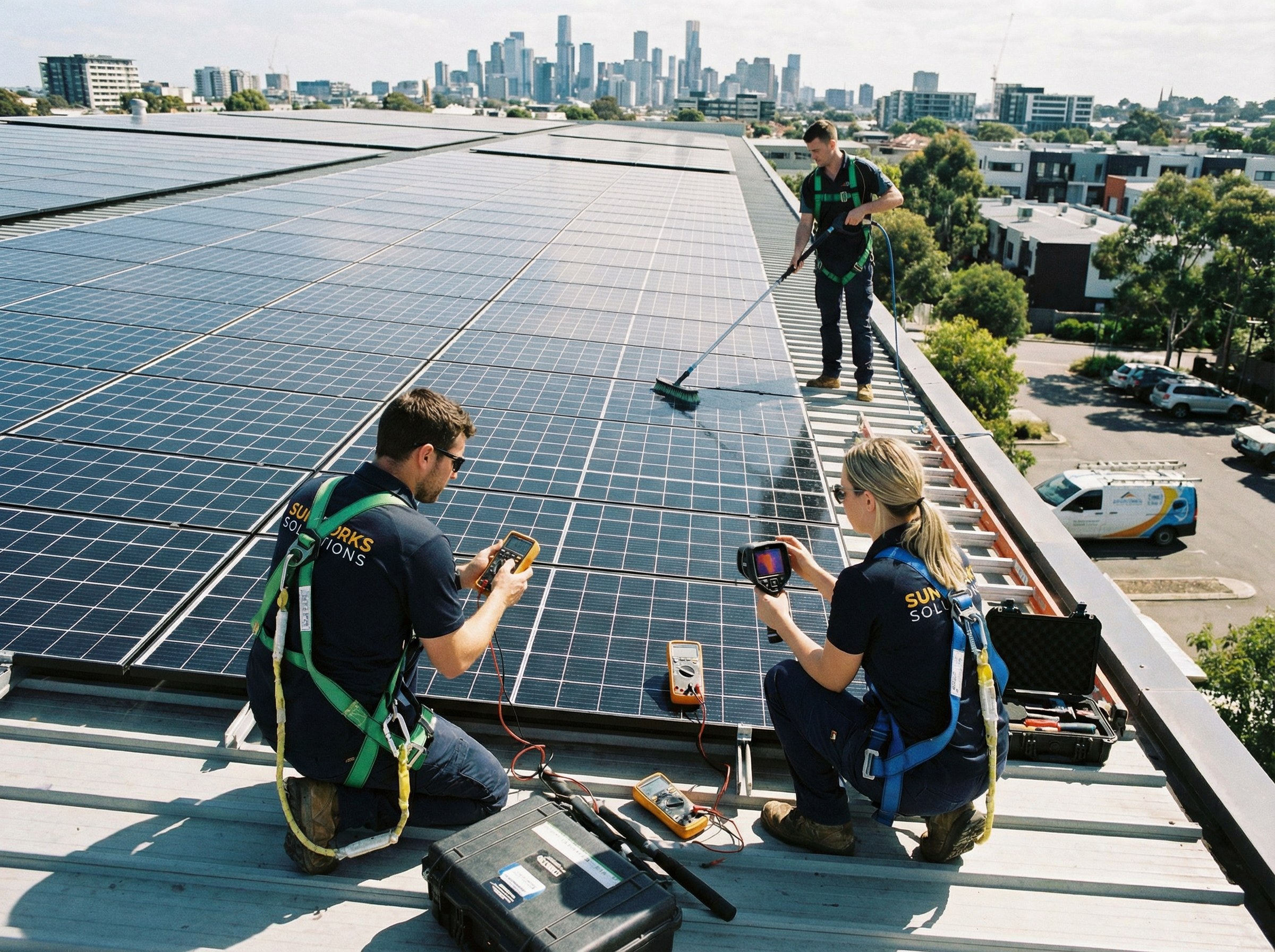Solar maintenance team