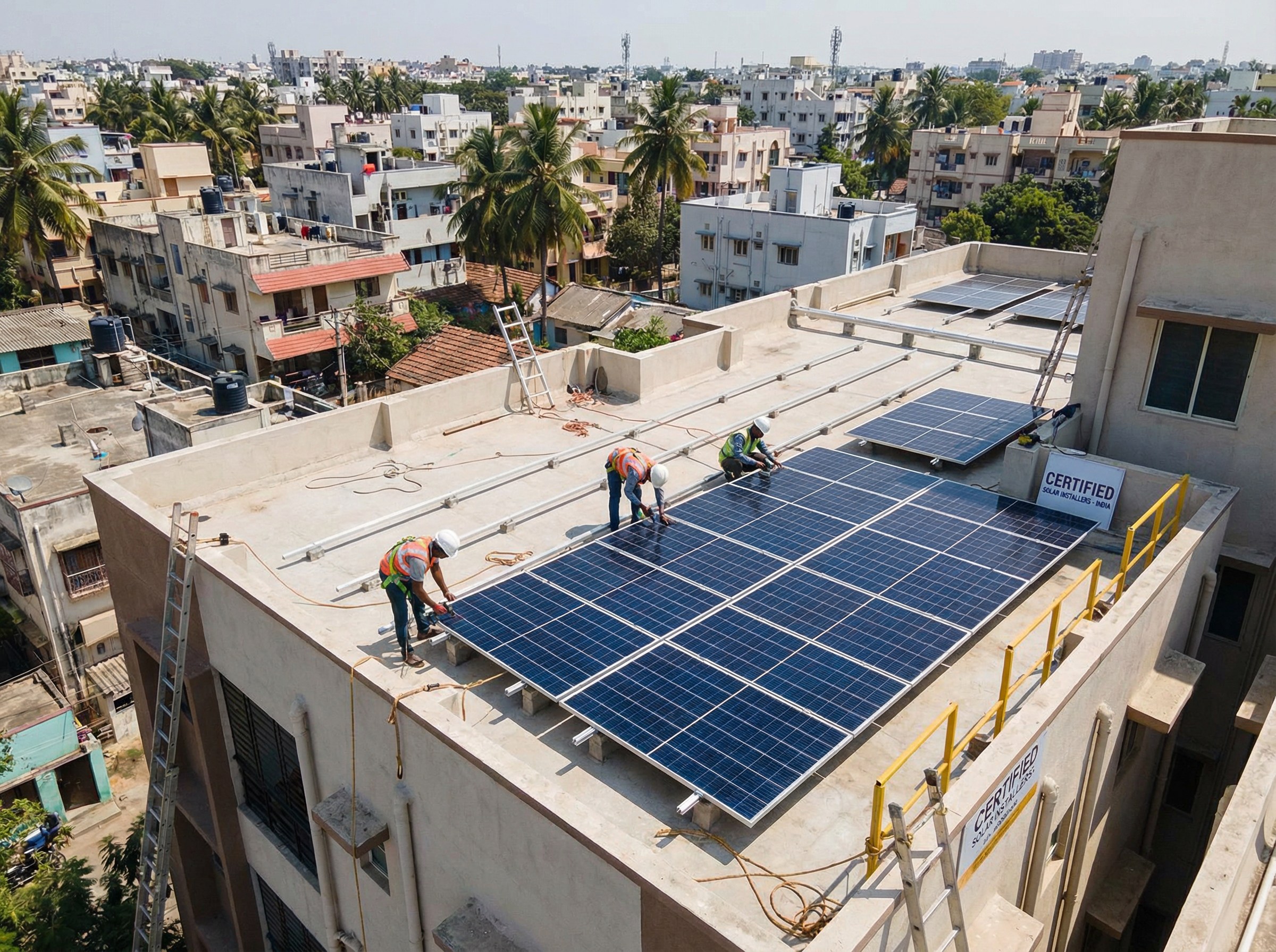 Rooftop solar installation